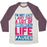 Virgin Teez  Baseball Tee Unisex Tri-Blend Baseball Tee / small / Oatmeal / Maroon NOT LAZY UNISEX TRI-BLEND BASEBALL TEE