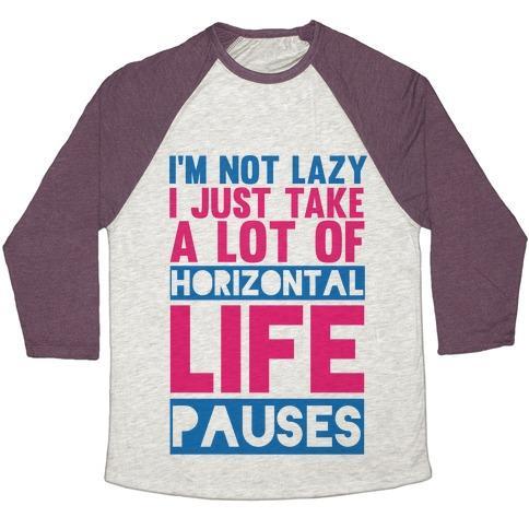 Virgin Teez  Baseball Tee Unisex Tri-Blend Baseball Tee / small / Oatmeal / Maroon NOT LAZY UNISEX TRI-BLEND BASEBALL TEE