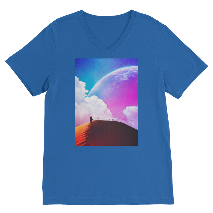 VIRGIN TEEZ Men T-Shirts Royal / Unisex / S Not Quite There Yet Premium V-Neck T-Shirt
