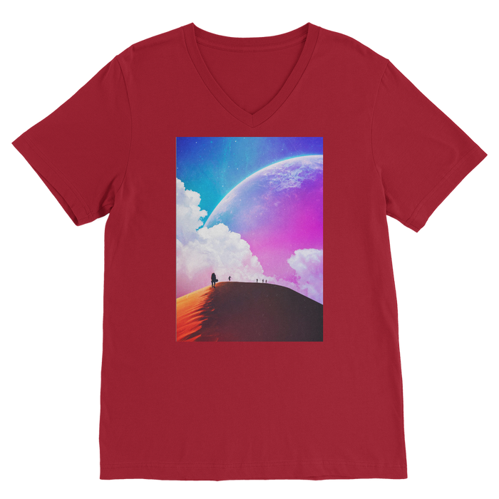 VIRGIN TEEZ Men T-Shirts Red / Unisex / S Not Quite There Yet Premium V-Neck T-Shirt