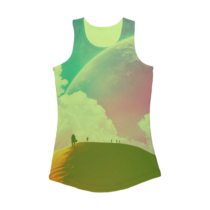 VIRGIN TEEZ Women Tank top Electric Green / XS Not Quite There Yet Women Performance Tank Top