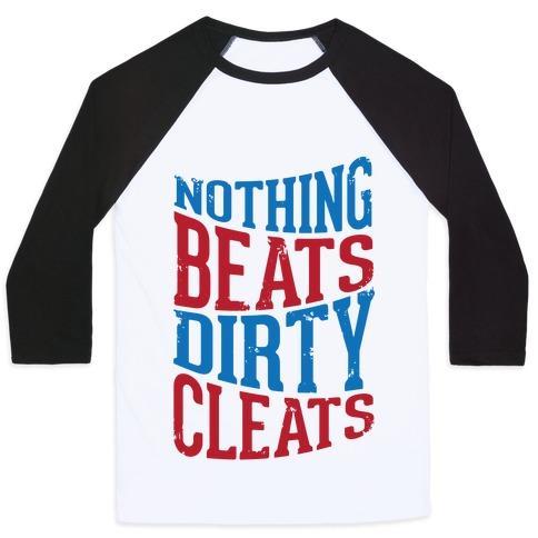 Virgin Teez  Baseball Tee Unisex Classic Baseball Tee / x-small / White/Black NOTHING BEATS DIRTY CLEATS UNISEX CLASSIC BASEBALL TEE
