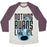 Virgin Teez  Baseball Tee Unisex Tri-Blend Baseball Tee / small / Oatmeal / Maroon NOTHING BURNS LIKE ICE UNISEX TRI-BLEND BASEBALL TEE