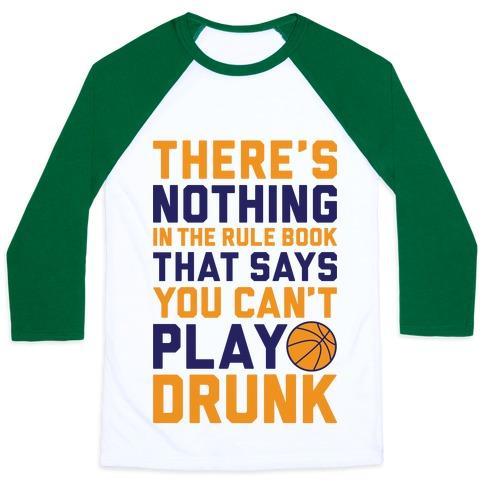 Virgin Teez  Baseball Tee Unisex Classic Baseball Tee / x-small / White/Dark Green NOTHING IN THE RULE BOOK SAYS YOU CAN'T PLAY DRUNK UNISEX CLASSIC BASEBALL TEE
