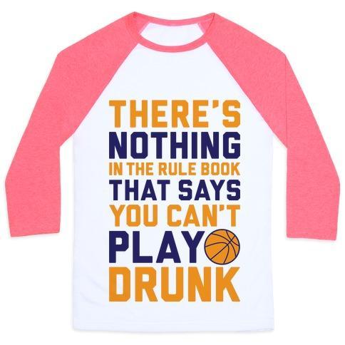 Virgin Teez  Baseball Tee Unisex Classic Baseball Tee / x-small / White/Neon Pink NOTHING IN THE RULE BOOK SAYS YOU CAN'T PLAY DRUNK UNISEX CLASSIC BASEBALL TEE