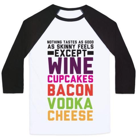 Virgin Teez  Baseball Tee Unisex Classic Baseball Tee / x-small / White/Black NOTHING TASTES AS GOOD UNISEX CLASSIC BASEBALL TEE
