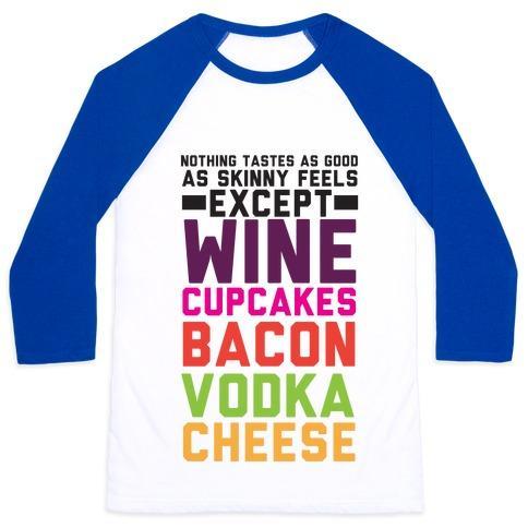 Virgin Teez  Baseball Tee Unisex Classic Baseball Tee / x-small / White/Blue NOTHING TASTES AS GOOD UNISEX CLASSIC BASEBALL TEE
