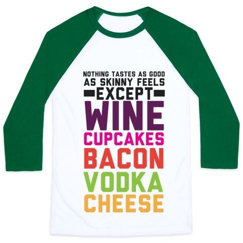 Virgin Teez  Baseball Tee Unisex Classic Baseball Tee / x-small / White/Dark Green NOTHING TASTES AS GOOD UNISEX CLASSIC BASEBALL TEE
