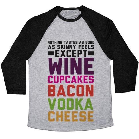 Virgin Teez  Baseball Tee Unisex Tri-Blend Baseball Tee / small / Athletic Gray / Black NOTHING TASTES AS GOOD UNISEX TRI-BLEND BASEBALL TEE