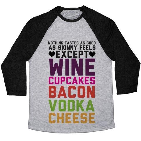 Virgin Teez  Baseball Tee Unisex Tri-Blend Baseball Tee / small / Athletic Gray / Black NOTHING TASTES AS GOOD UNISEX TRI-BLEND BASEBALL TEE