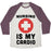 Virgin Teez  Baseball Tee Unisex Tri-Blend Baseball Tee / small / Oatmeal / Maroon NURSING IS MY CARDIO UNISEX TRI-BLEND BASEBALL TEE