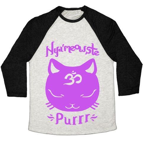 Virgin Teez  Baseball Tee Unisex Tri-Blend Baseball Tee / small / Oatmeal / Black NYAMEOWSTE UNISEX TRI-BLEND BASEBALL TEE