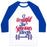 Virgin Teez  Baseball Tee Unisex Classic Baseball Tee / x-small / White/Blue O BEAUTIFUL, FOR SPACIOUS BICEPS UNISEX CLASSIC BASEBALL TEE