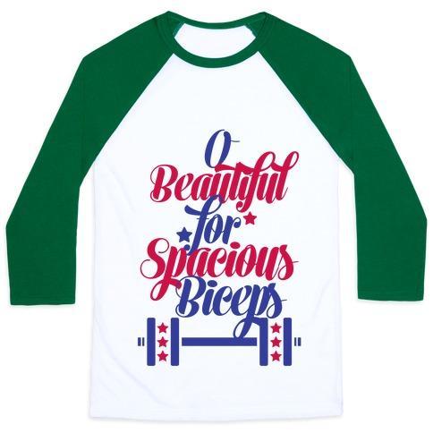 Virgin Teez  Baseball Tee Unisex Classic Baseball Tee / x-small / White/Dark Green O BEAUTIFUL, FOR SPACIOUS BICEPS UNISEX CLASSIC BASEBALL TEE