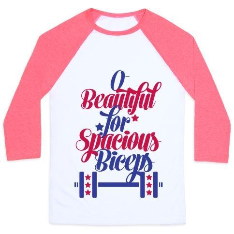 Virgin Teez  Baseball Tee Unisex Classic Baseball Tee / x-small / White/Neon Pink O BEAUTIFUL, FOR SPACIOUS BICEPS UNISEX CLASSIC BASEBALL TEE