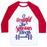 Virgin Teez  Baseball Tee Unisex Classic Baseball Tee / x-small / White/Red O BEAUTIFUL, FOR SPACIOUS BICEPS UNISEX CLASSIC BASEBALL TEE