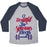 Virgin Teez  Baseball Tee Unisex Tri-Blend Baseball Tee / small / Athletic Gray / Navy O BEAUTIFUL, FOR SPACIOUS BICEPS UNISEX TRI-BLEND BASEBALL TEE