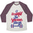 Virgin Teez  Baseball Tee Unisex Tri-Blend Baseball Tee / small / Oatmeal / Maroon O BEAUTIFUL, FOR SPACIOUS BICEPS UNISEX TRI-BLEND BASEBALL TEE