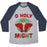 Virgin Teez  Baseball Tee Unisex Tri-Blend Baseball Tee / small / Athletic Gray / Navy O HOLY MIGHT - ALL MIGHT UNISEX TRI-BLEND BASEBALL TEE