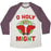 Virgin Teez  Baseball Tee Unisex Tri-Blend Baseball Tee / small / Oatmeal / Maroon O HOLY MIGHT - ALL MIGHT UNISEX TRI-BLEND BASEBALL TEE