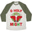 Virgin Teez  Baseball Tee Unisex Tri-Blend Baseball Tee / small / Oatmeal / Moss O HOLY MIGHT - ALL MIGHT UNISEX TRI-BLEND BASEBALL TEE