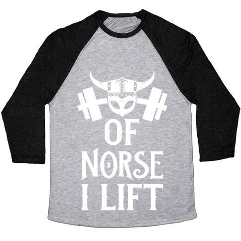 Virgin Teez  Baseball Tee Unisex Tri-Blend Baseball Tee / small / Athletic Gray / Black OF NORSE I LIFT UNISEX TRI-BLEND BASEBALL TEE