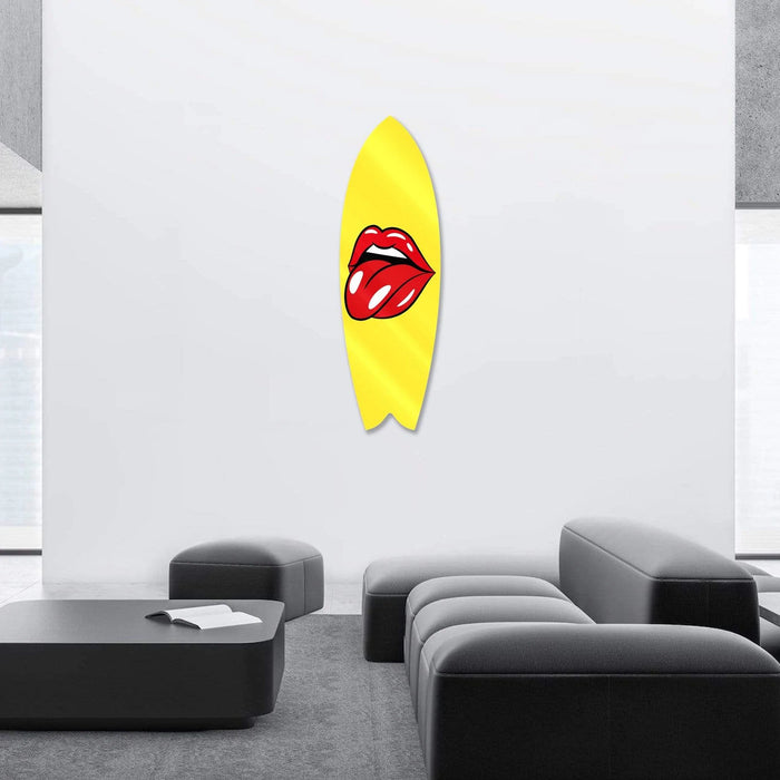 Lips Yellow Surfboard