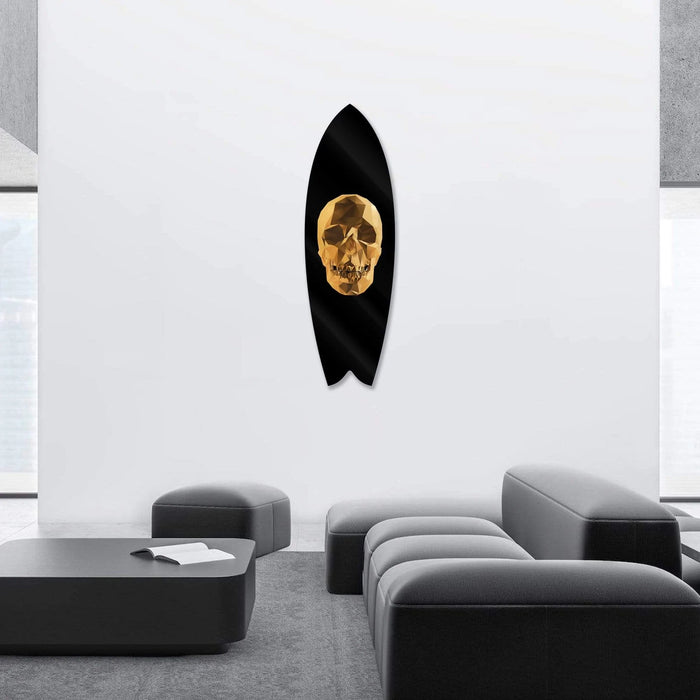 Gold Skull Surfboard