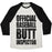 Virgin Teez  Baseball Tee Unisex Tri-Blend Baseball Tee / small / Oatmeal / Black OFFICIAL BASEBALL BUTT INSPECTOR UNISEX TRI-BLEND BASEBALL TEE