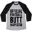 Virgin Teez  Baseball Tee Unisex Tri-Blend Baseball Tee / small / Athletic Gray / Black OFFICIAL FOOTBALL BUTT INSPECTOR UNISEX TRI-BLEND BASEBALL TEE