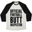 Virgin Teez  Baseball Tee Unisex Tri-Blend Baseball Tee / small / Oatmeal / Black OFFICIAL FOOTBALL BUTT INSPECTOR UNISEX TRI-BLEND BASEBALL TEE