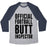 Virgin Teez  Baseball Tee Unisex Tri-Blend Baseball Tee / small / Athletic Gray / Navy OFFICIAL FOOTBALL BUTT INSPECTOR UNISEX TRI-BLEND BASEBALL TEE