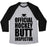 Virgin Teez  Baseball Tee Unisex Tri-Blend Baseball Tee / small / Athletic Gray / Black OFFICIAL HOCKEY BUTT INSPECTOR UNISEX TRI-BLEND BASEBALL TEE