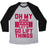 Virgin Teez  Baseball Tee Unisex Tri-Blend Baseball Tee / small / Athletic Gray / Black OH MY GOD LET'S GO LIFT THINGS UNISEX TRI-BLEND BASEBALL TEE