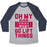 Virgin Teez  Baseball Tee Unisex Tri-Blend Baseball Tee / small / Athletic Gray / Navy OH MY GOD LET'S GO LIFT THINGS UNISEX TRI-BLEND BASEBALL TEE