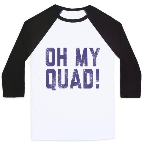 Virgin Teez  Baseball Tee Unisex Classic Baseball Tee / x-small / White/Black OH MY QUAD UNISEX CLASSIC BASEBALL TEE