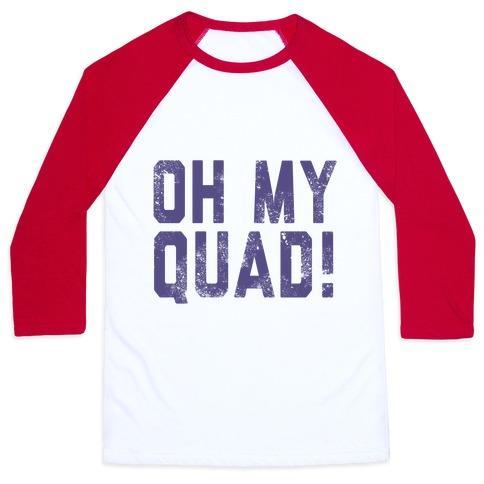 Virgin Teez  Baseball Tee Unisex Classic Baseball Tee / x-small / White/Red OH MY QUAD UNISEX CLASSIC BASEBALL TEE