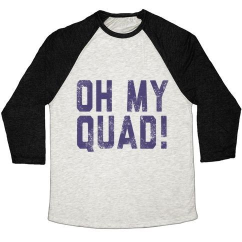 Virgin Teez  Baseball Tee Unisex Tri-Blend Baseball Tee / small / Oatmeal / Black OH MY QUAD UNISEX TRI-BLEND BASEBALL TEE