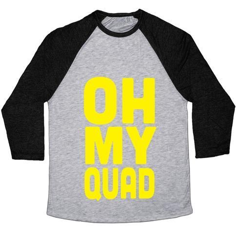 Virgin Teez  Baseball Tee Unisex Tri-Blend Baseball Tee / small / Athletic Gray / Black OH MY QUAD UNISEX TRI-BLEND BASEBALL TEE