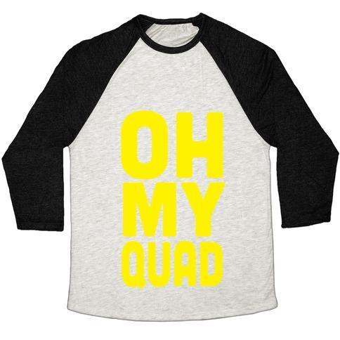 Virgin Teez  Baseball Tee Unisex Tri-Blend Baseball Tee / small / Oatmeal / Black OH MY QUAD UNISEX TRI-BLEND BASEBALL TEE