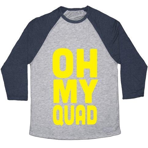 Virgin Teez  Baseball Tee Unisex Tri-Blend Baseball Tee / small / Athletic Gray / Navy OH MY QUAD UNISEX TRI-BLEND BASEBALL TEE