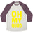 Virgin Teez  Baseball Tee Unisex Tri-Blend Baseball Tee / small / Oatmeal / Maroon OH MY QUAD UNISEX TRI-BLEND BASEBALL TEE
