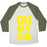Virgin Teez  Baseball Tee Unisex Tri-Blend Baseball Tee / small / Oatmeal / Moss OH MY QUAD UNISEX TRI-BLEND BASEBALL TEE
