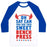 Virgin Teez  Baseball Tee Unisex Classic Baseball Tee / x-small / White/Blue OH SAY CAN YOU SEE THIS SWEET BENCH PRESS UNISEX CLASSIC BASEBALL TEE