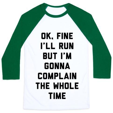 Virgin Teez  Baseball Tee Unisex Classic Baseball Tee / x-small / White/Dark Green OK FINE I'LL RUN UNISEX CLASSIC BASEBALL TEE