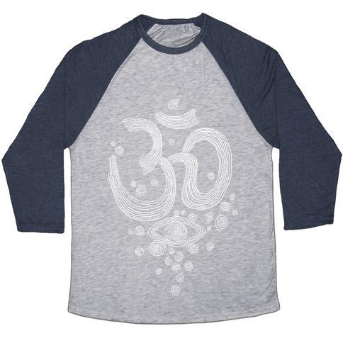 Virgin Teez  Baseball Tee Unisex Tri-Blend Baseball Tee / small / Athletic Gray / Navy OM AND EYE UNISEX TRI-BLEND BASEBALL TEE