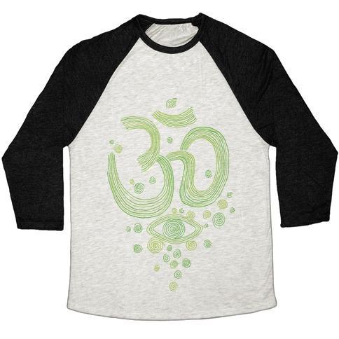 Virgin Teez  Baseball Tee Unisex Tri-Blend Baseball Tee / small / Oatmeal / Black OM AND EYE UNISEX TRI-BLEND BASEBALL TEE