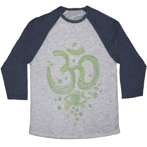Virgin Teez  Baseball Tee Unisex Tri-Blend Baseball Tee / small / Athletic Gray / Navy OM AND EYE UNISEX TRI-BLEND BASEBALL TEE