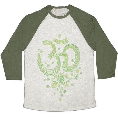 Virgin Teez  Baseball Tee Unisex Tri-Blend Baseball Tee / small / Oatmeal / Moss OM AND EYE UNISEX TRI-BLEND BASEBALL TEE
