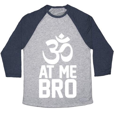Virgin Teez  Baseball Tee Unisex Tri-Blend Baseball Tee / small / Athletic Gray / Navy OM AT ME BRO UNISEX TRI-BLEND BASEBALL TEE